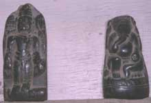 Stone Carving Hanuman and Ganesh (Himachal Pradesh) 20th Century