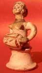Painted Clay Drummer (Haryana) Contemporary