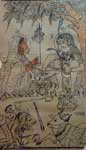 Lithograph Shiva and Parvati Filtering Hemp (Amritsar) 19th Century